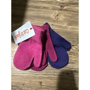 Toddler Mittens 3 Pack Cat & Jack Pink Magenta Purple 2T-5T Gloves. NWT.